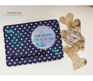 Stickserie ITH - Mug Rug Herzlinien Love is in the air